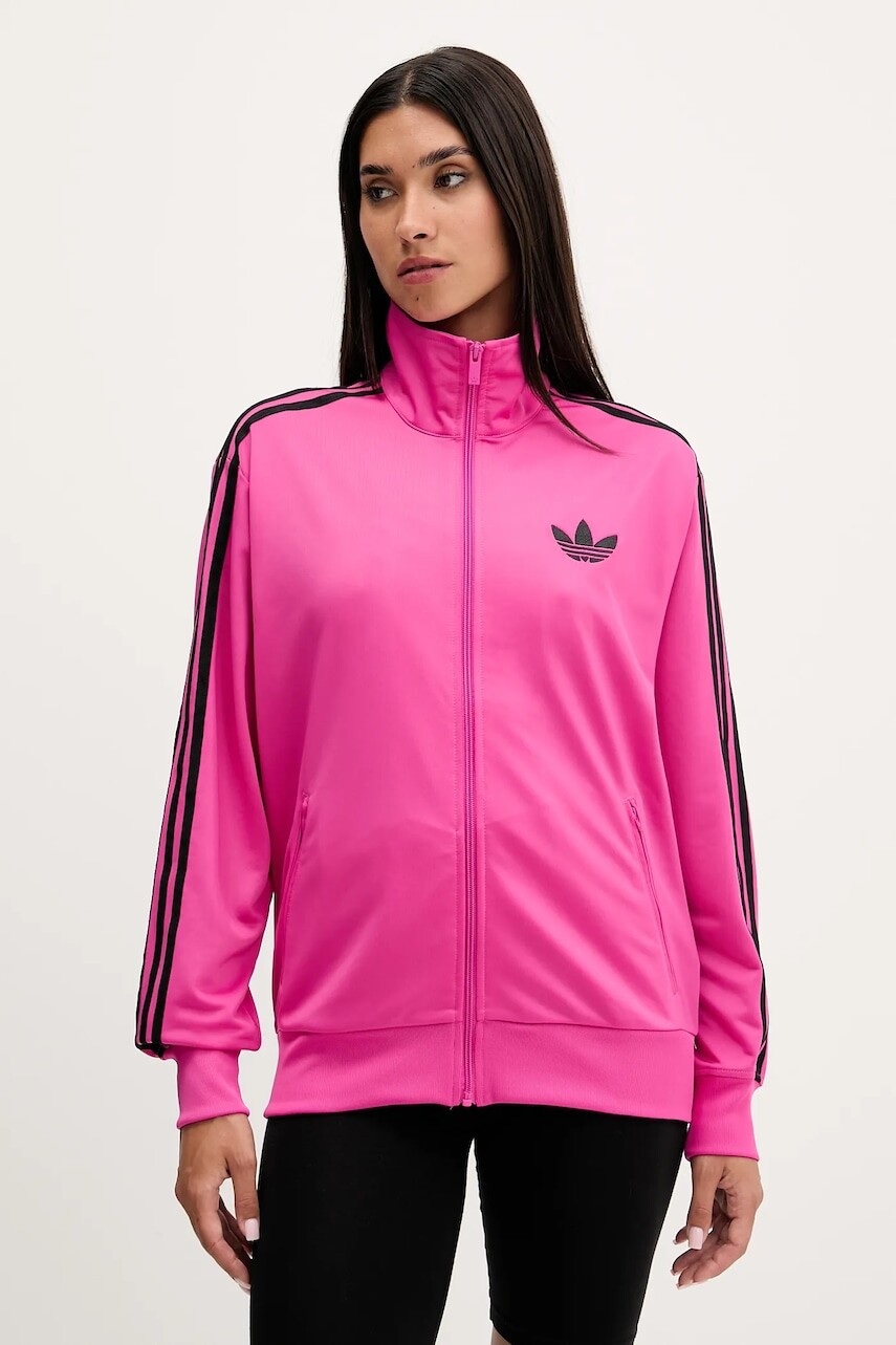 Mikina adidas Originals Firebird ružová farba, s nášivkou, JX7866