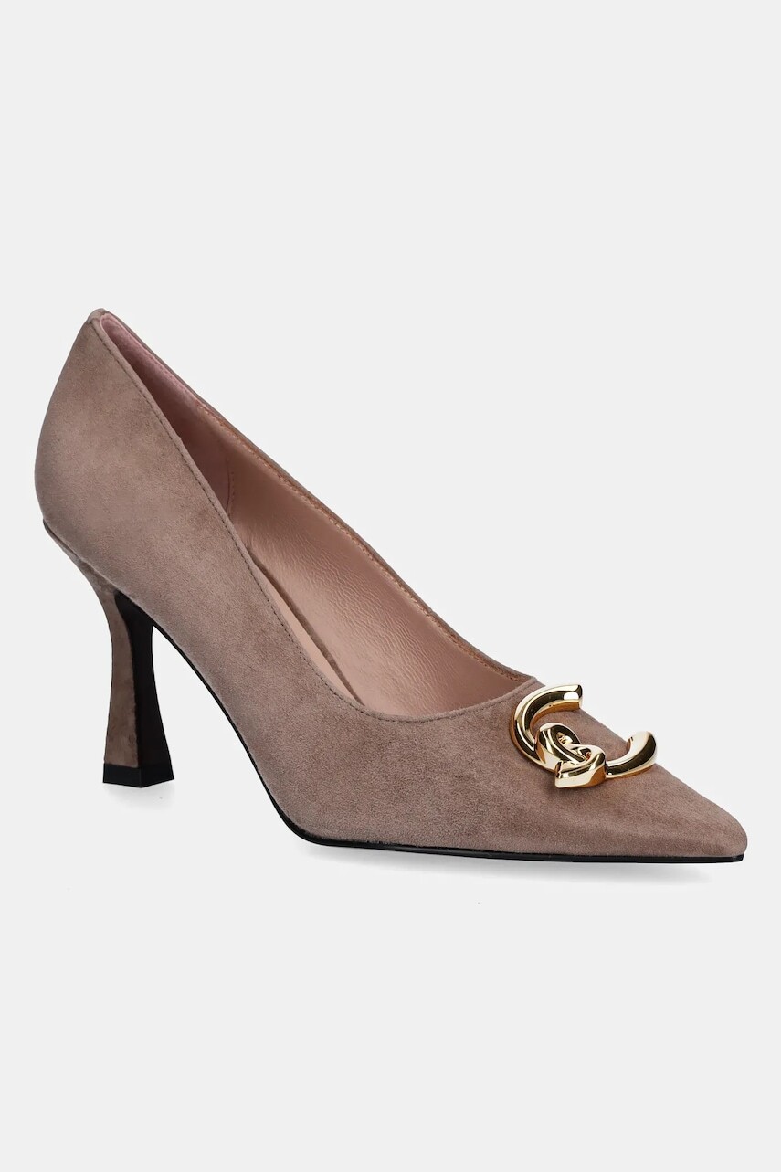 Semišové lodičky Coccinelle béžová farba, E4 SB2 13 01 01 N59