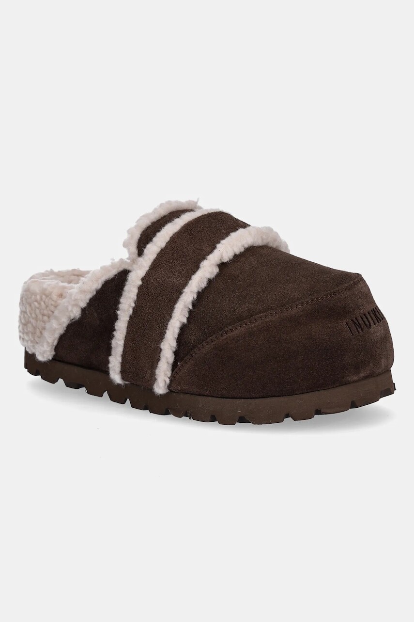 Semišové papuče Inuikii Chunky Loafer hnedá farba, 1011.005.0031.150