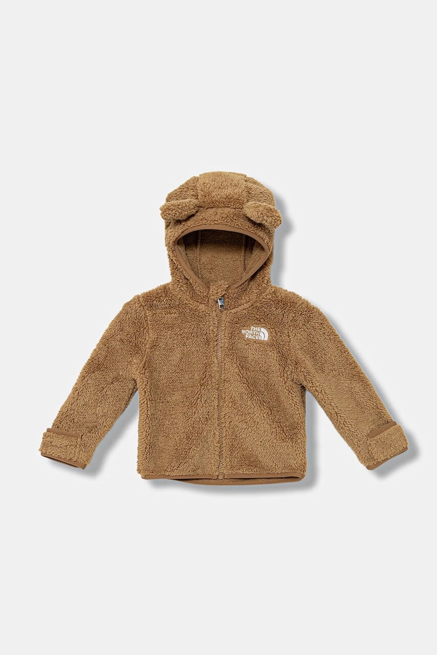 Mikina pre bábätká The North Face BABY CAMPSHIRE F/Z HOODIE hnedá farba, s kapucňou, jednofarebná, NF0A88VWBQ81