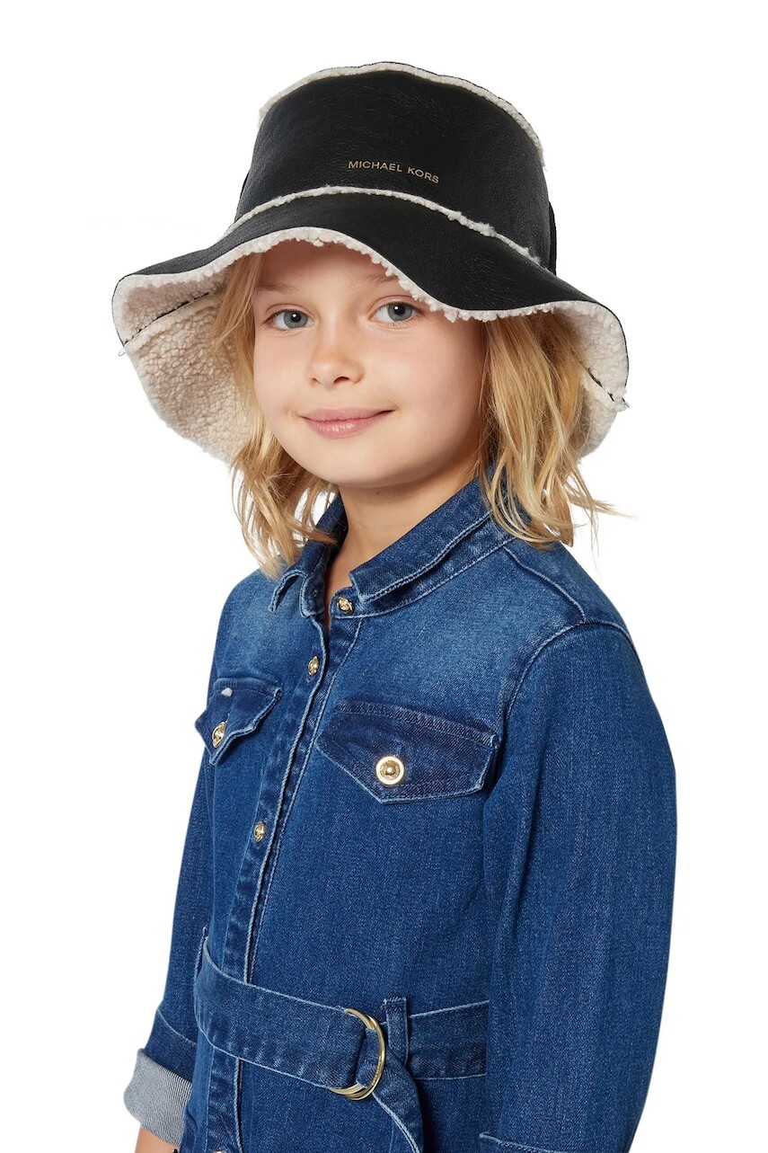 Detský obojstranný klobúk Michael Kors hnedá farba biela, R30515