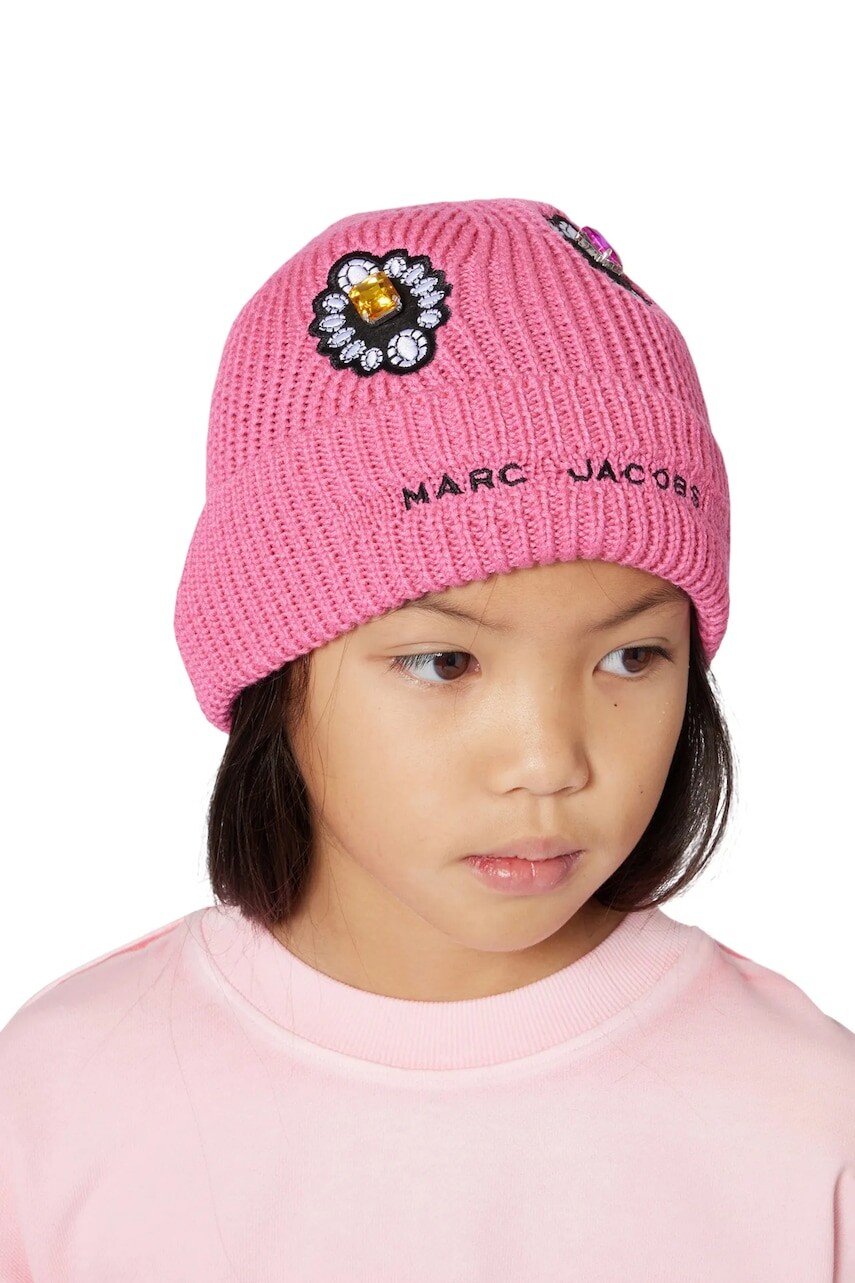 Detská čiapka Marc Jacobs ružová farba biela, W60676