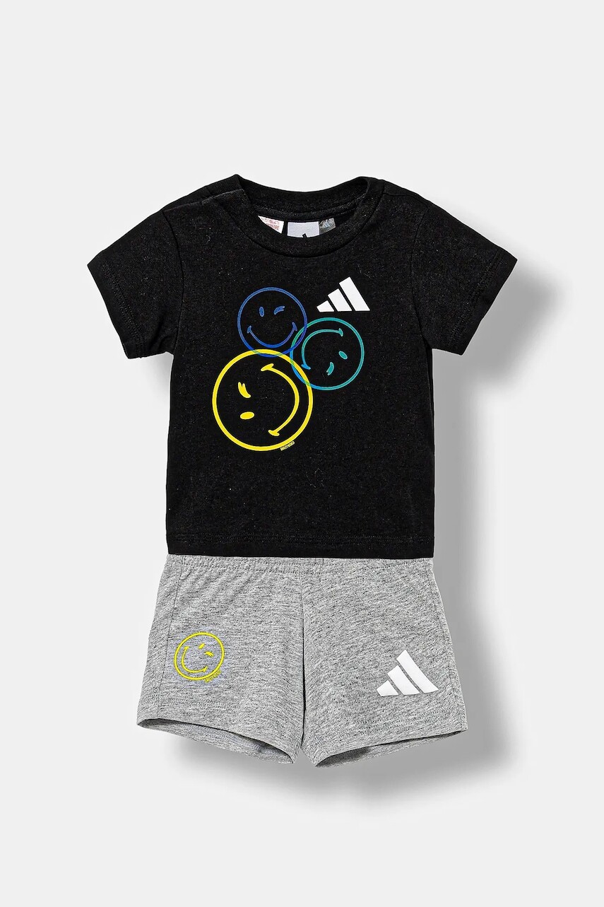 Detská bavlnená súprava adidas čierna farba, JN2154