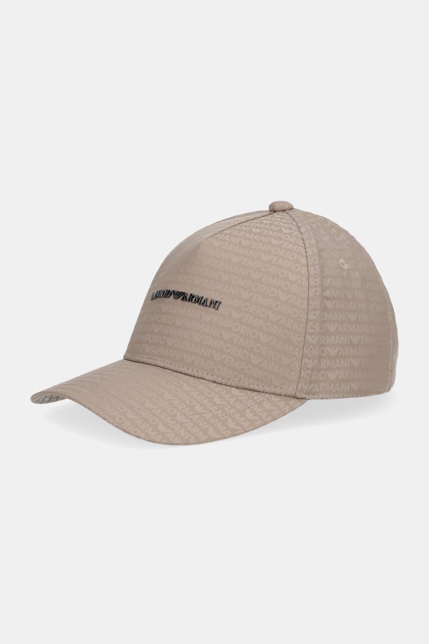 Šiltovka Emporio Armani hnedá farba, EM003741 AF15384