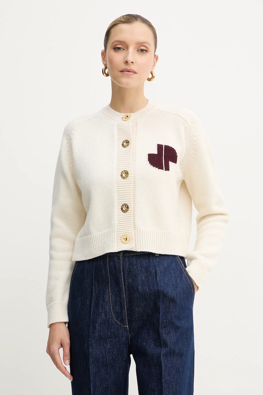 Vlnený kardigán Patou béžová farba, teplé, KN2818064