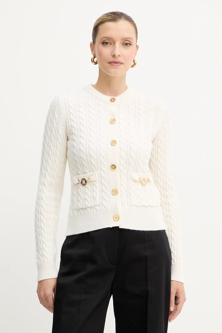 Vlnený kardigán Patou béžová farba, ľahké, KN2608041