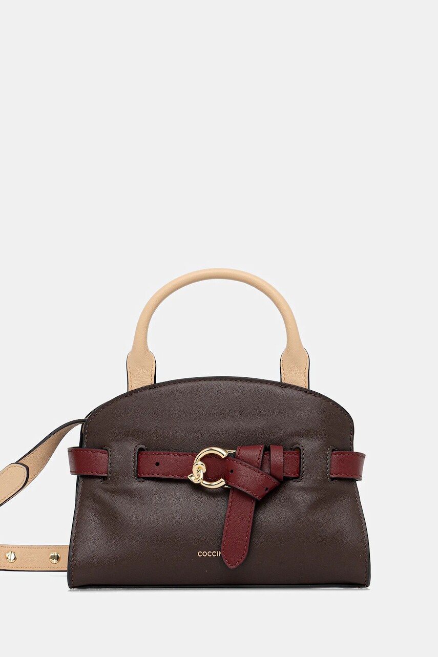 Kožená kabelka Coccinelle SABINE hnedá farba, E1.TLC.18.03.01