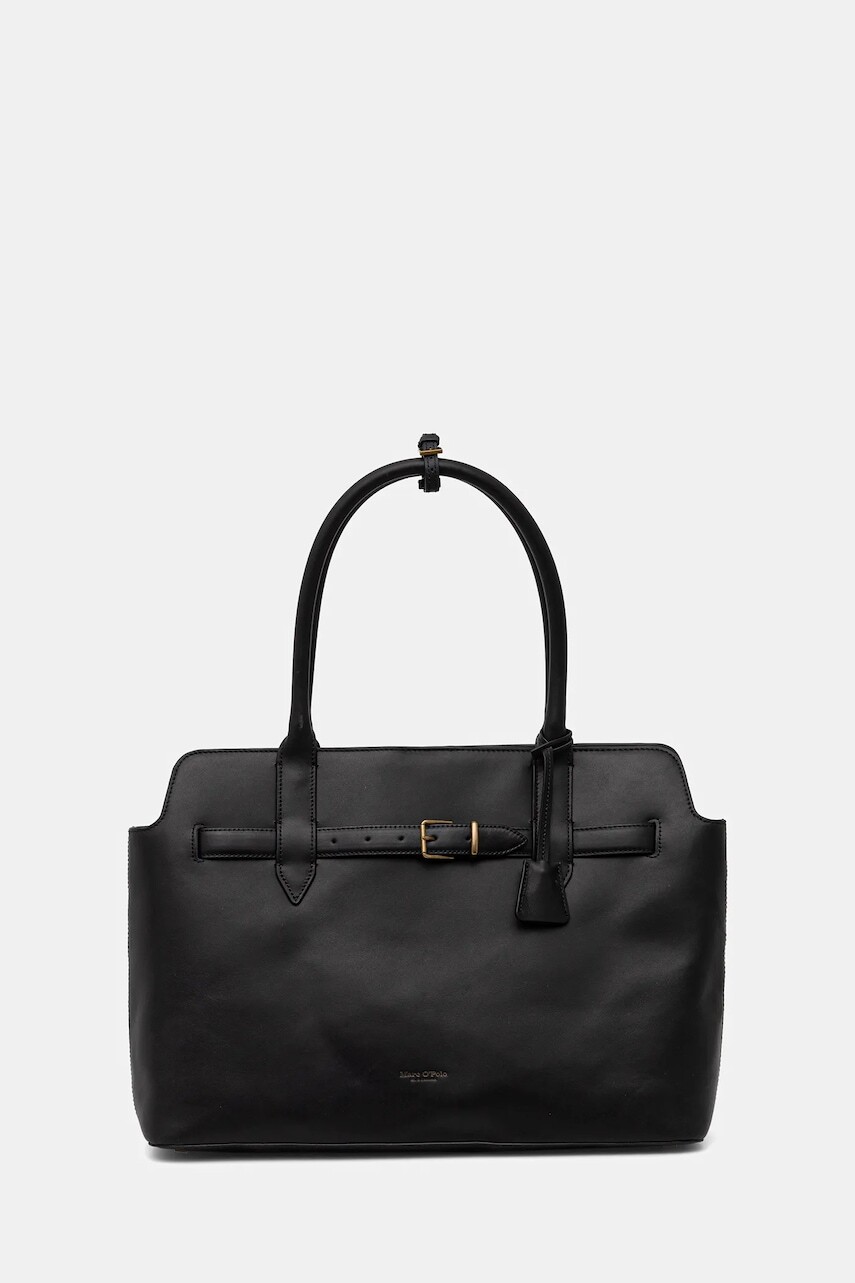 Kožená kabelka Marc O'Polo čierna farba, 50818770301104