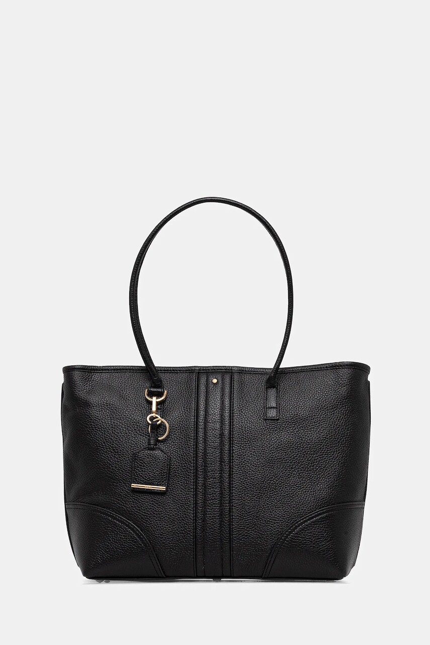 Kožená kabelka Geox MIEREILLE čierna farba, D56ZPA 00046