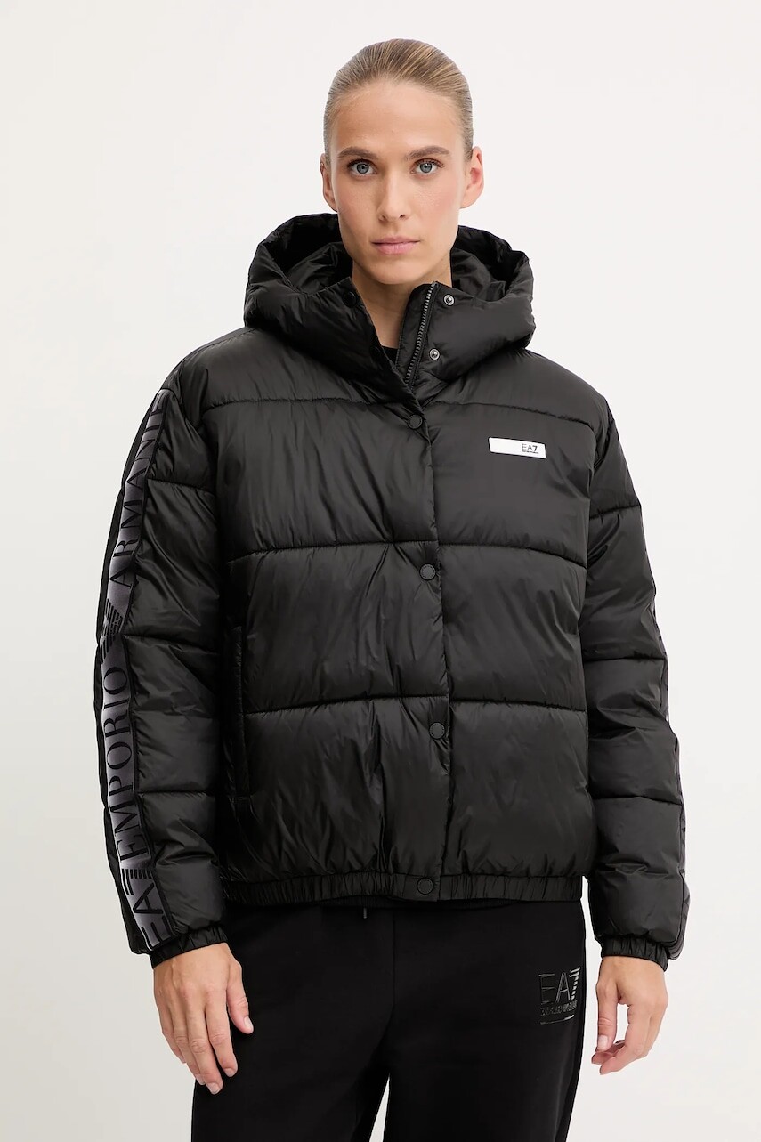 Bunda EA7 Emporio Armani čierna farba, zimná, AF16413.7W000681