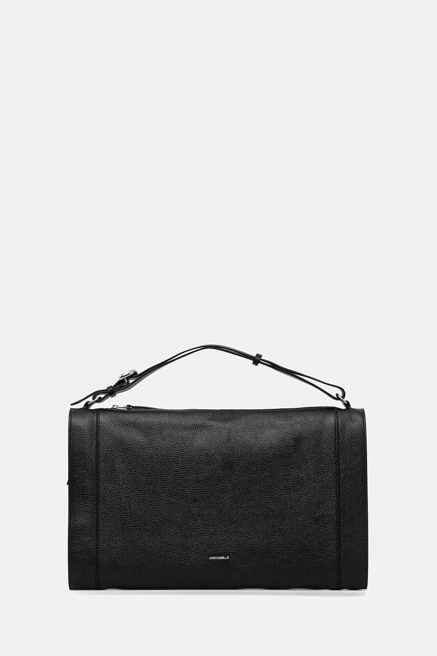 Kožená kabelka Coccinelle ELINOR čierna farba, E1.TL5.12.01.01
