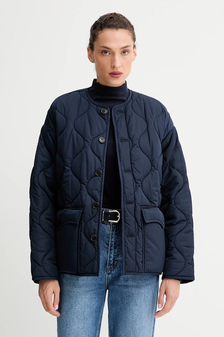 Bunda ZADIG&VOLTAIRE tmavomodrá farba, prechodná, oversize, WWOW01685