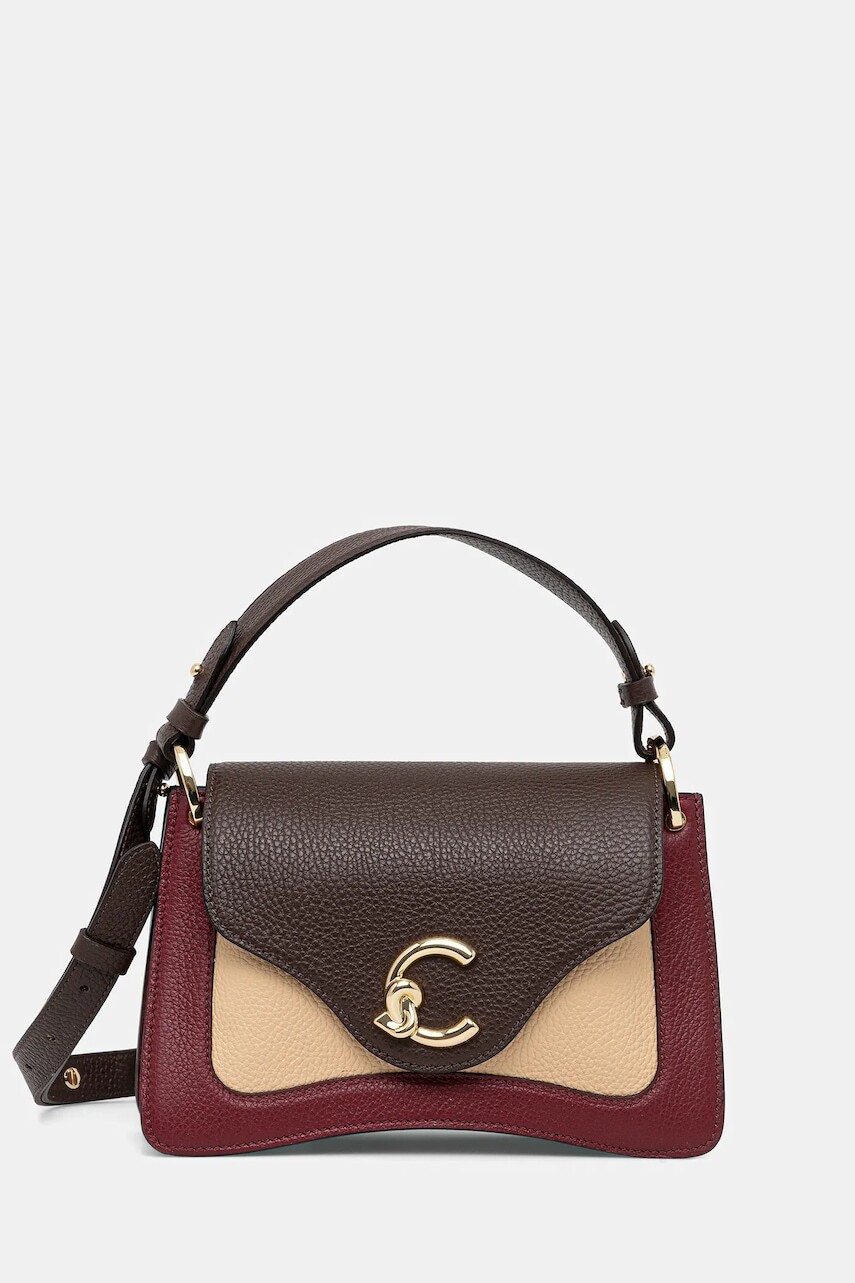 Kožená kabelka Coccinelle hnedá farba, E1.T1P.18.02.01