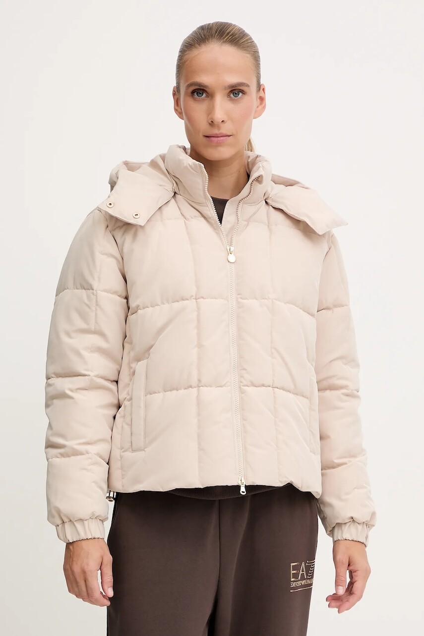 Bunda EA7 Emporio Armani béžová farba, zimná, AF16074.7W000647