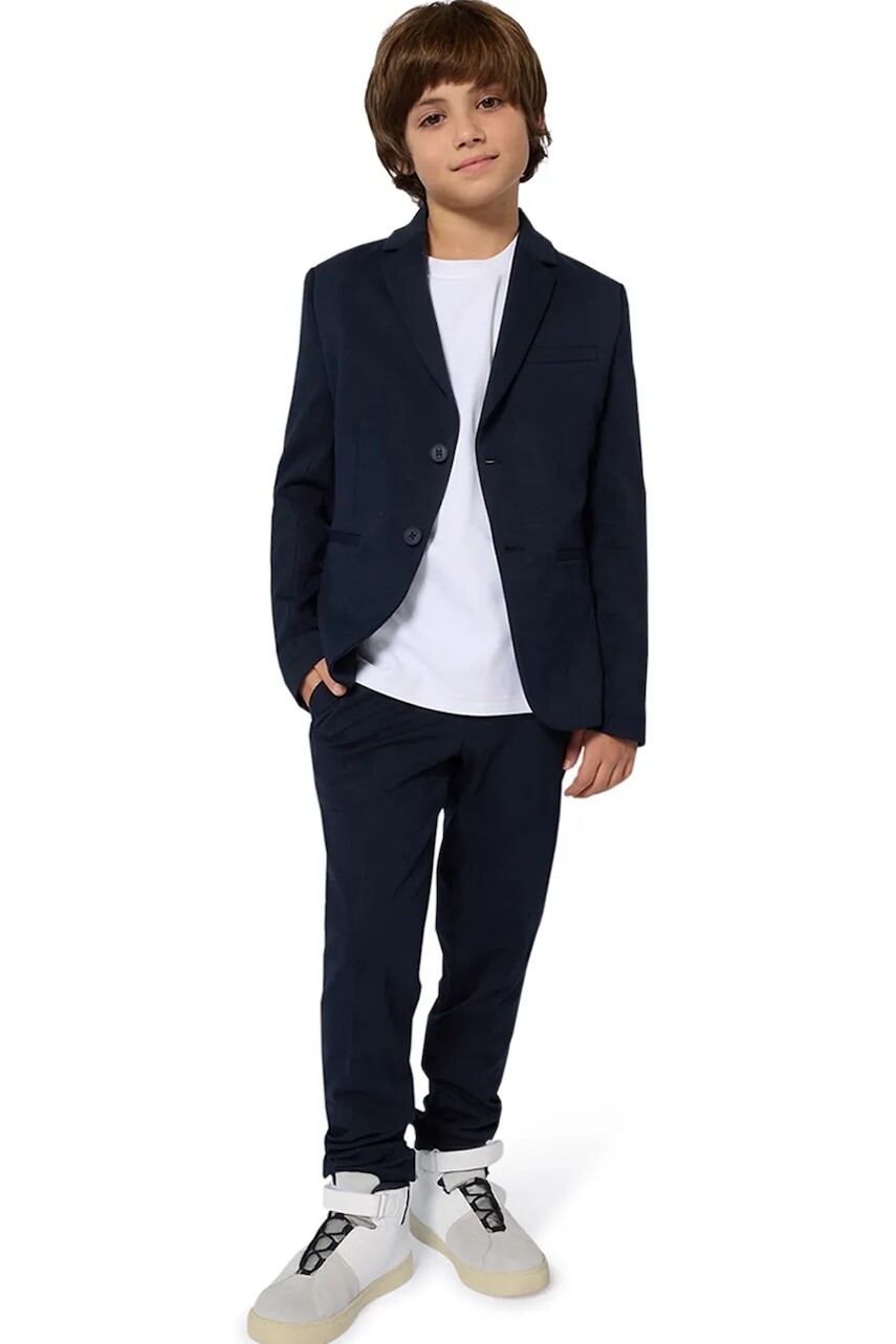 Detské bavlnené tričko BOSS biela farba, jednofarebné, J52377