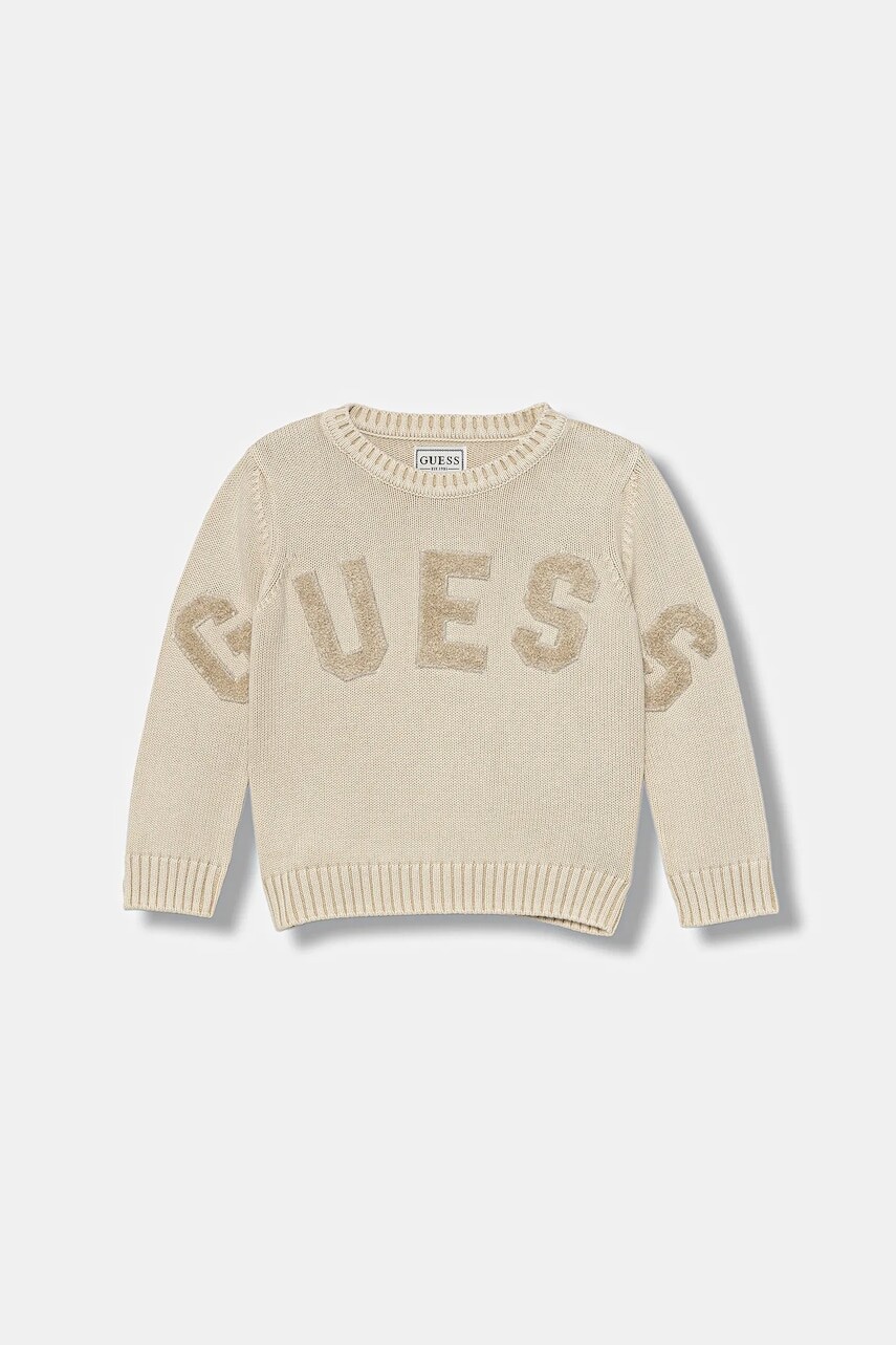 Detský bavlnený sveter Guess béžová farba, N5YR05 Z3OK1