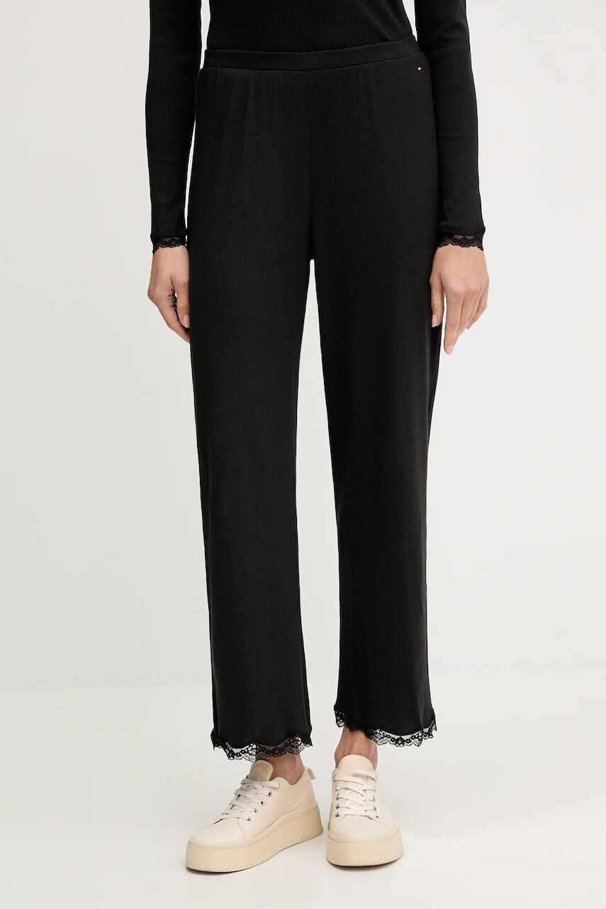 Tepláky Tommy Hilfiger čierna farba, jednofarebné, UW0UW06074