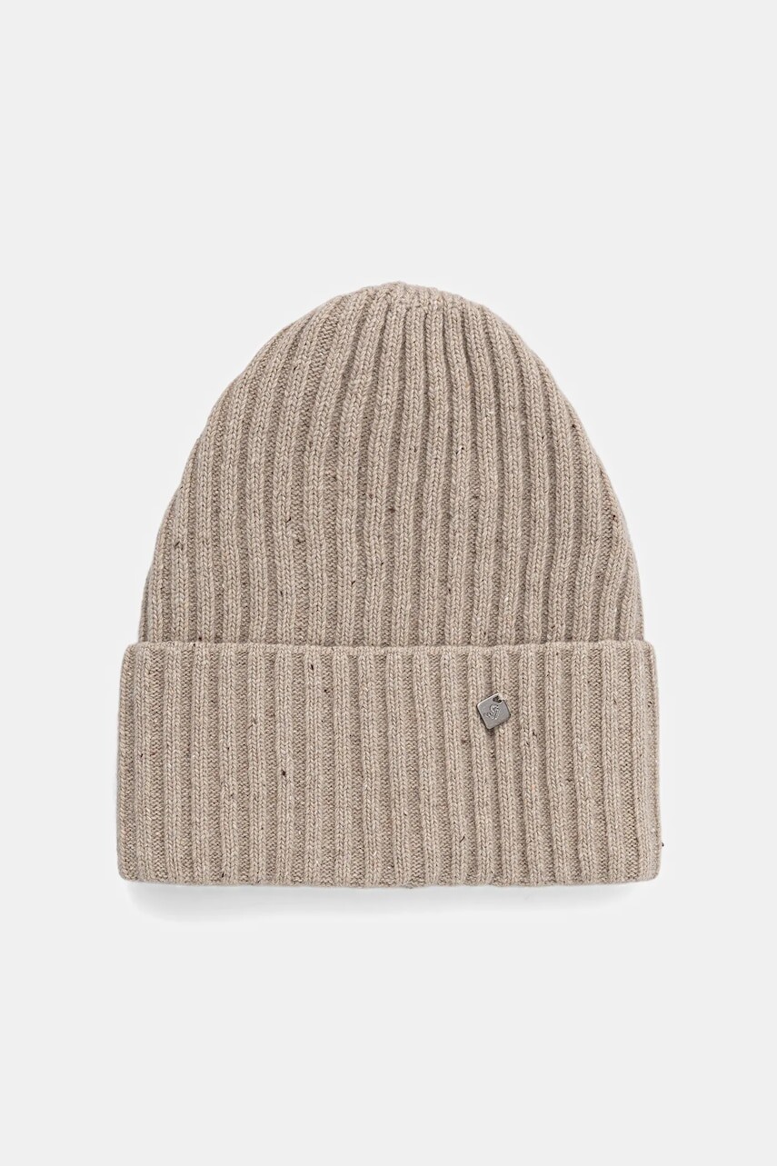 Detská vlnená čiapka Jamiks JANSE béžová farba, JZI096