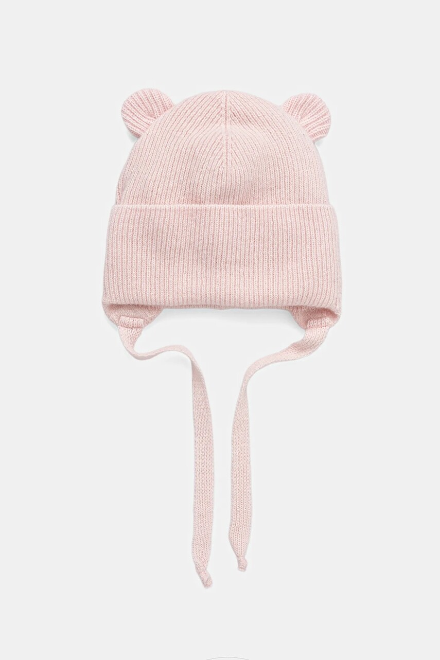 Detská vlnená čiapka Jamiks GILIS ružová farba biela, JZI025