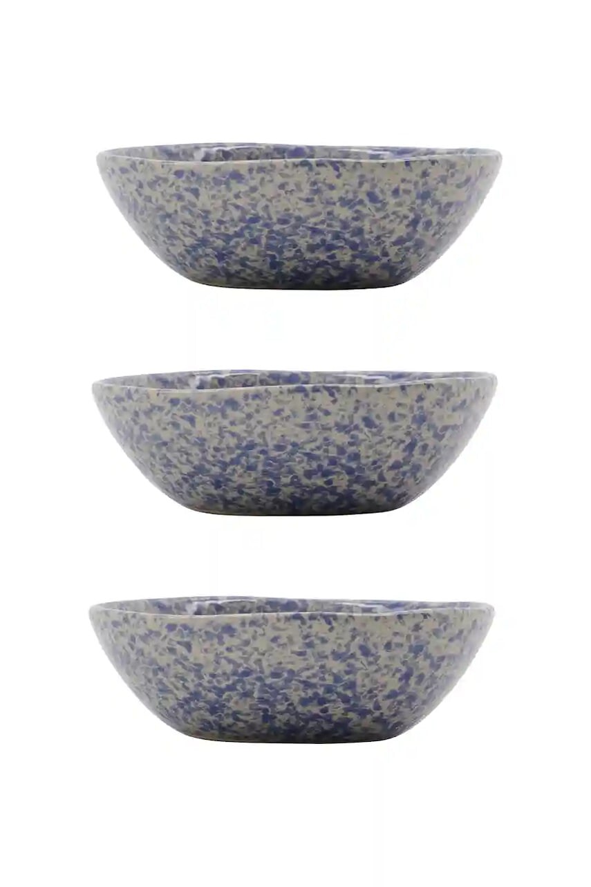 Sada misiek House Doctor HDDiva 8,5 x 3 cm 3-pak modrá farba