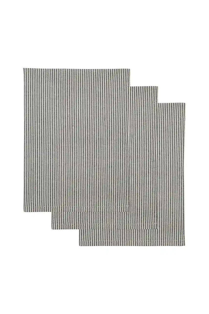 Kuchynská utierka House Doctor HDCook 55 x 75 cm 3-pak čierna farba