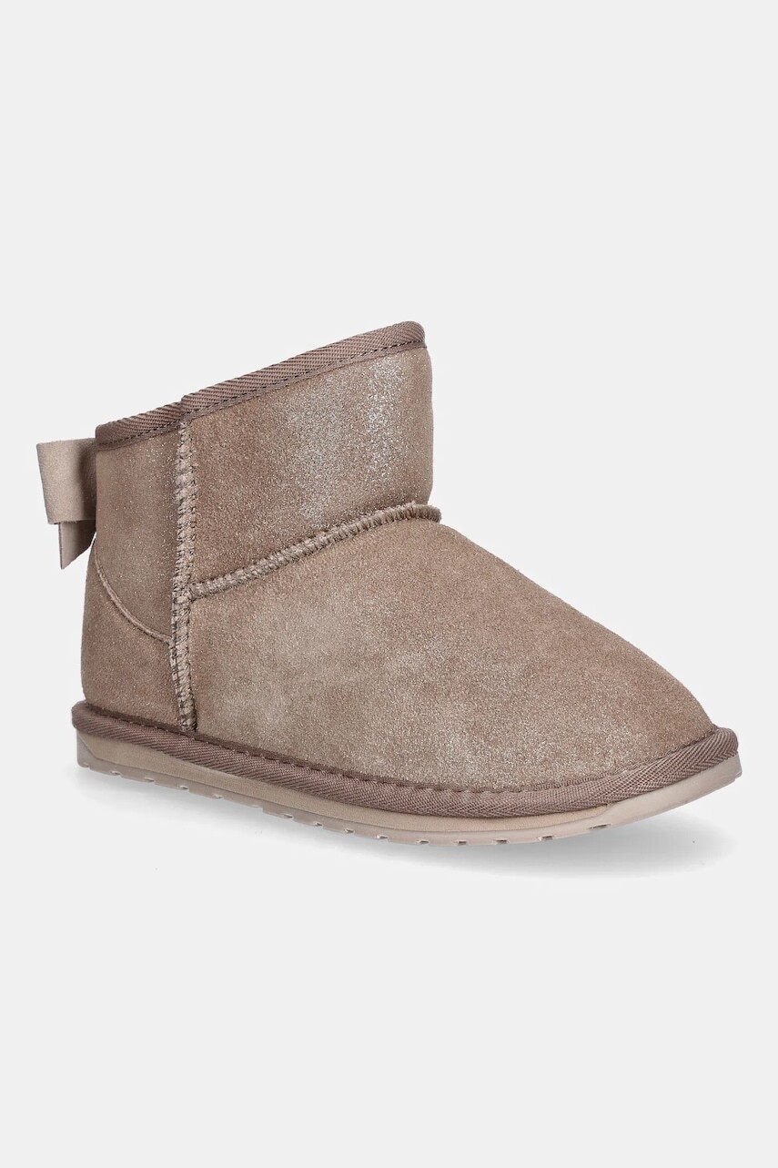 Detské semišové snehule Emu Australia Rigel Shine Kids ružová farba, K13242