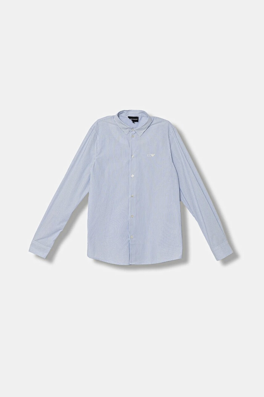 Detská bavlnená košeľa Emporio Armani modrá farba, EB000625 AF16580