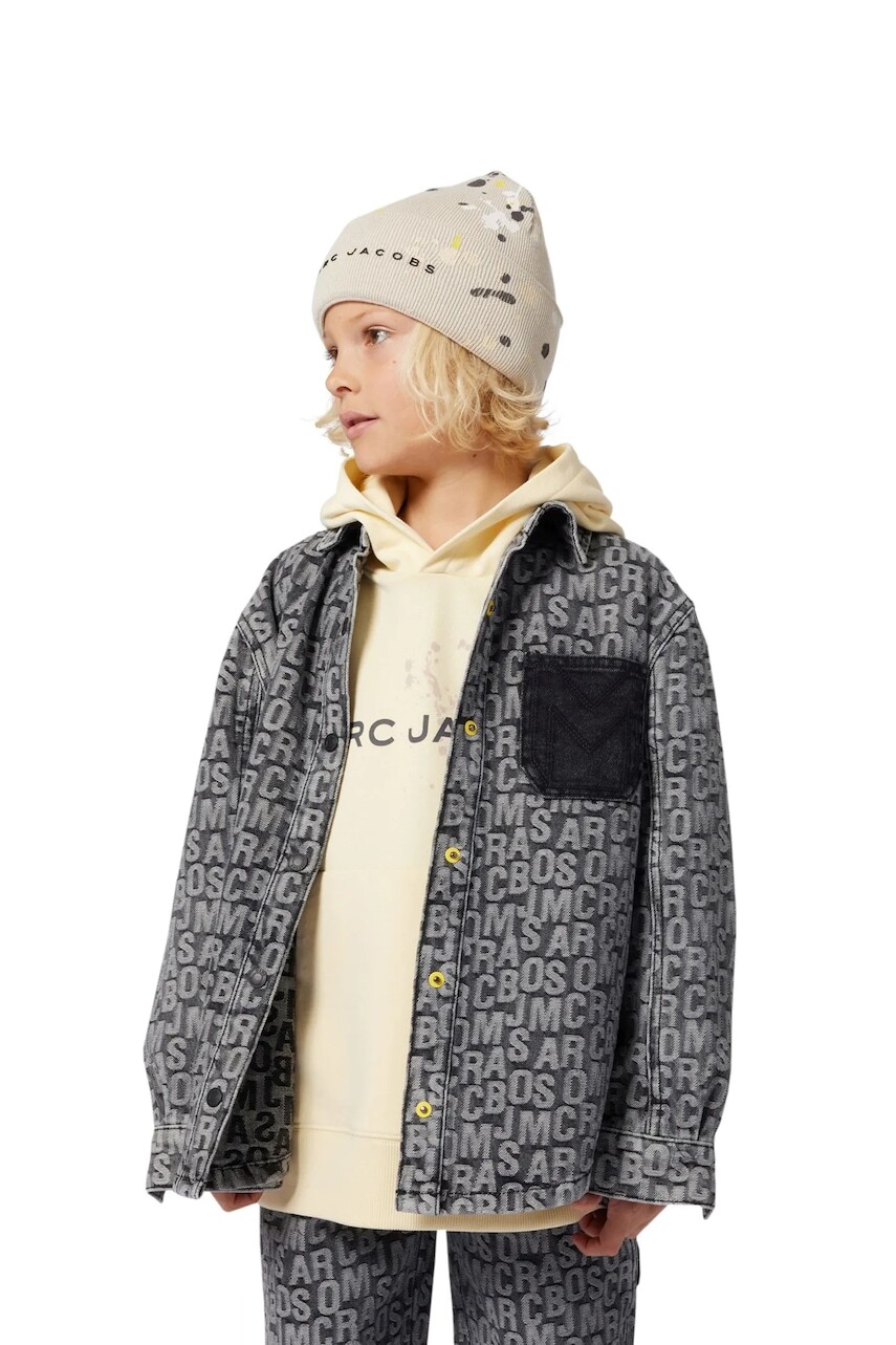 Detská bavlnená košeľa Marc Jacobs čierna farba, W60633