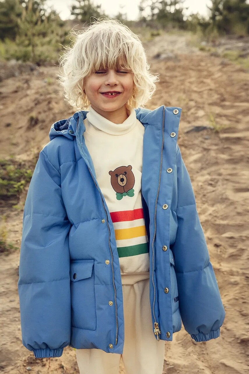 Detská bunda Mini Rodini modrá farba, 25710111