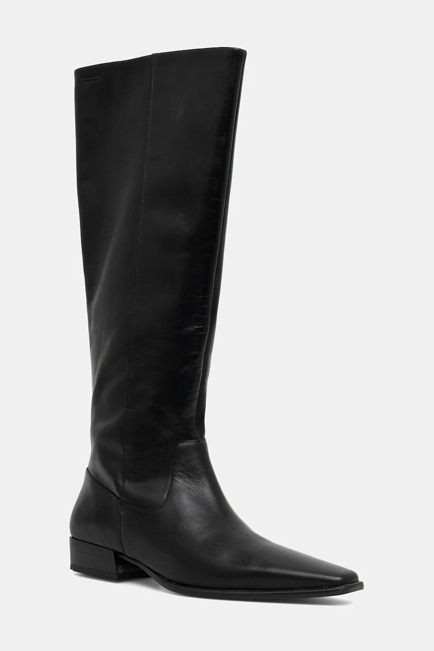 Kožené čižmy Vagabond Shoemakers NELLA čierna farba, na plochom podpätku, 6016-001-20