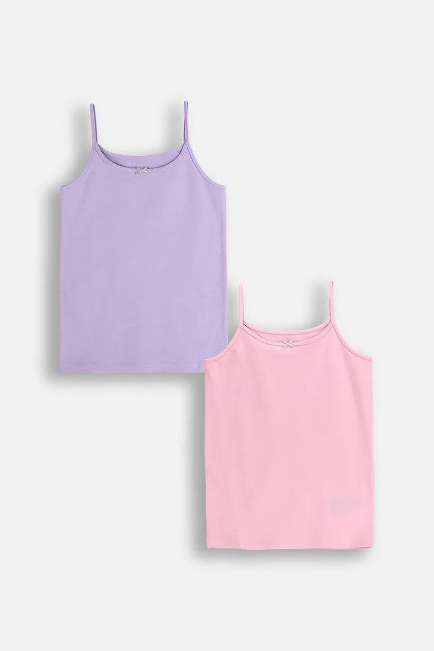 Detský top Coccodrillo 2-pak ružová farba, BASIC UNDERWEAR