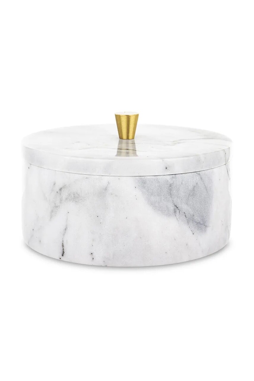 Nádoba s vekom 8 x 12,5 x 12,5 cm biela farba