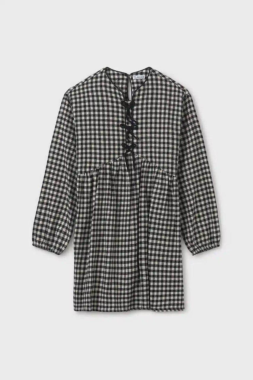 Dievčenské bavlnené šaty Mayoral šedá farba, mini, rovný strih, 7916