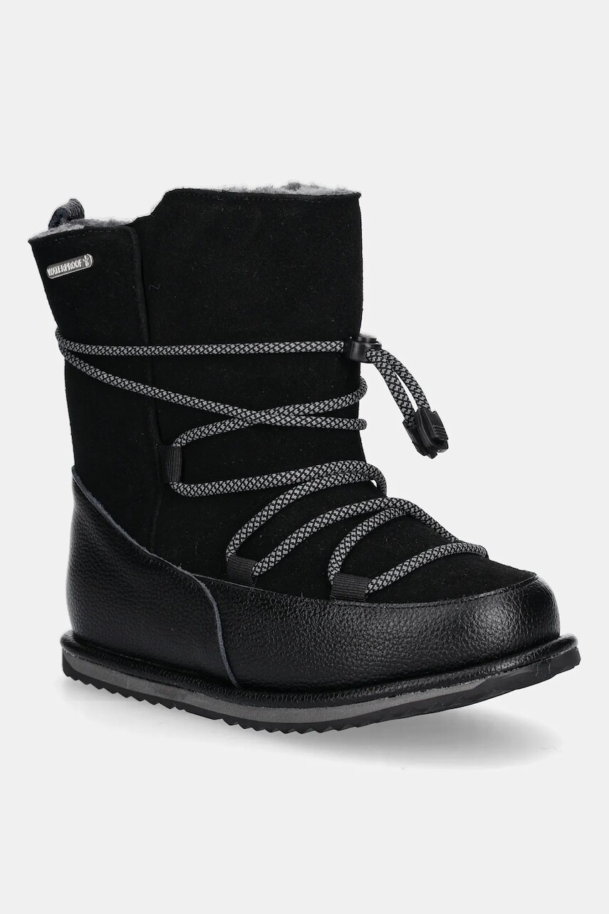 Detské semišové snehule Emu Australia Blackburn čierna farba, K12603