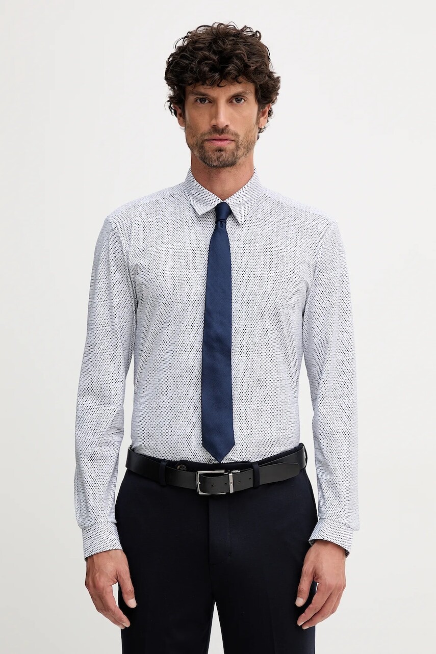 Košeľa BOSS modrá farba, slim, 50545269