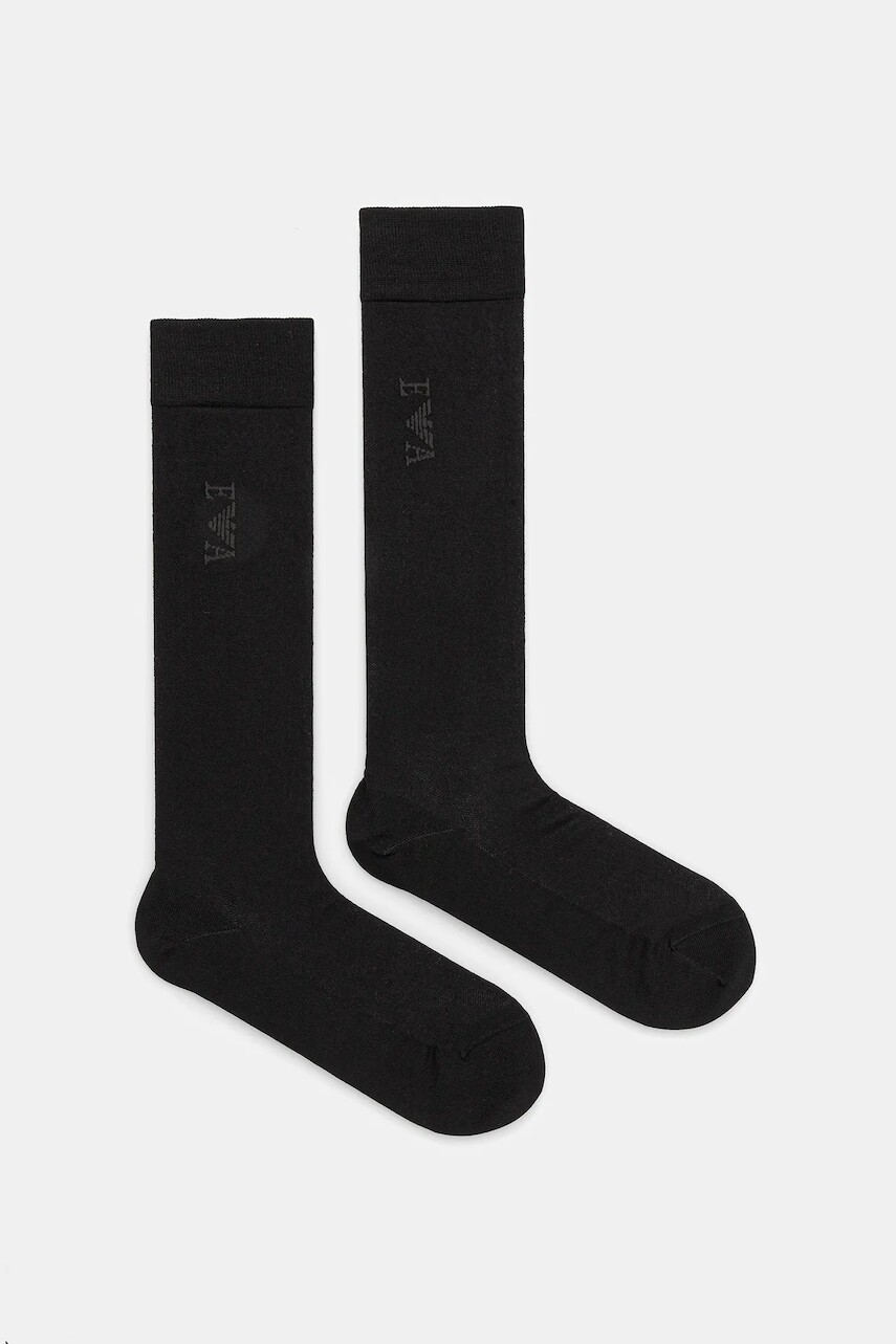 Ponožky Emporio Armani Underwear 2-pak čierna farba, EM000545 AF18175
