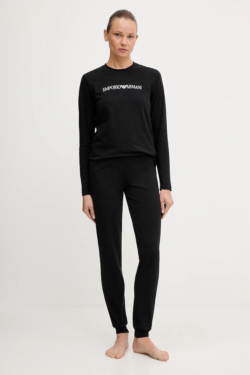 Pyžamo Emporio Armani Underwear dámske, čierna farba, EW001903 AF10881