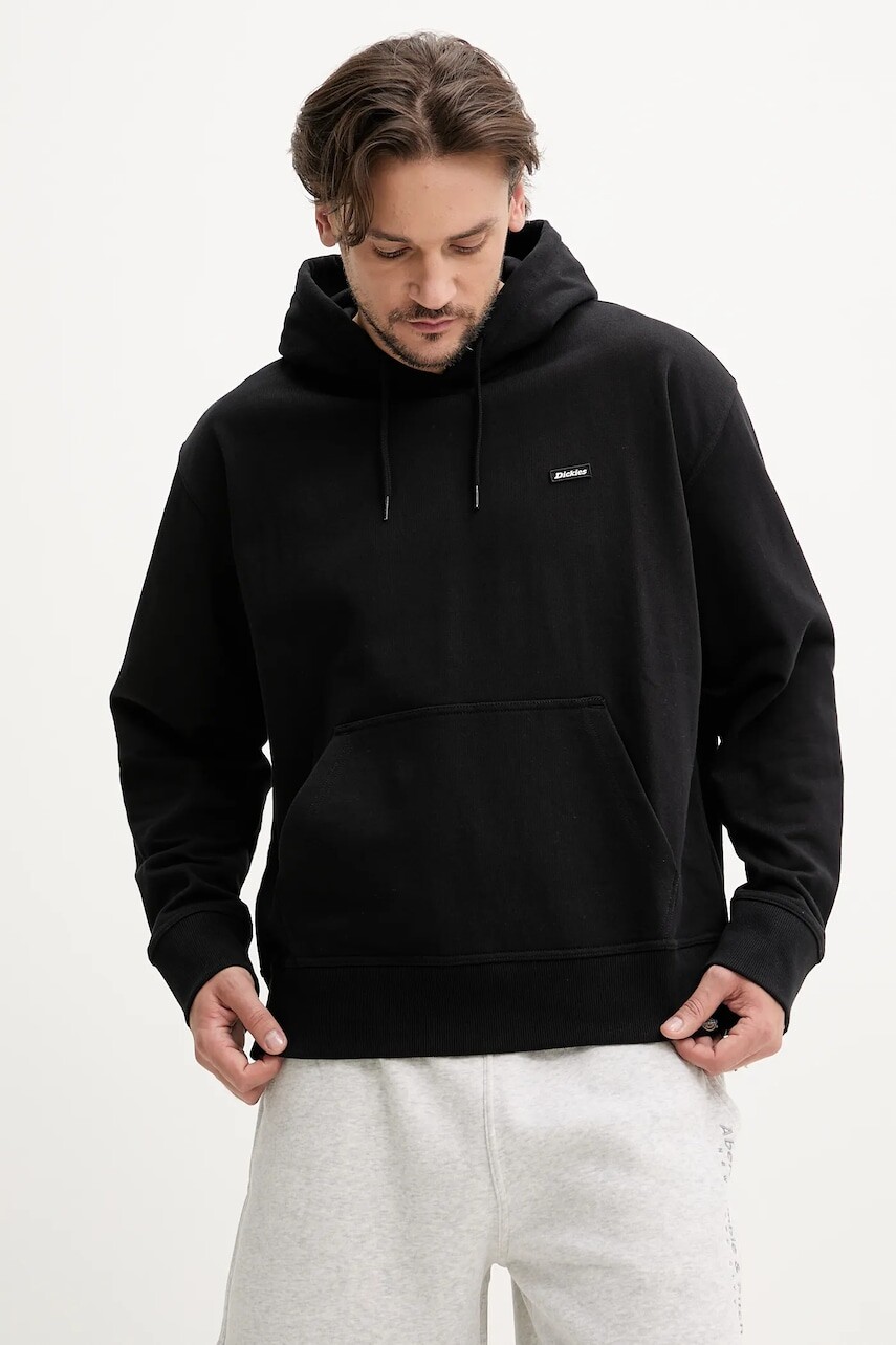 Mikina Dickies Clancy Heavyweight Hoodie Black pánska, čierna farba, s kapucňou, jednofarebná, DK0A87CJBLK1