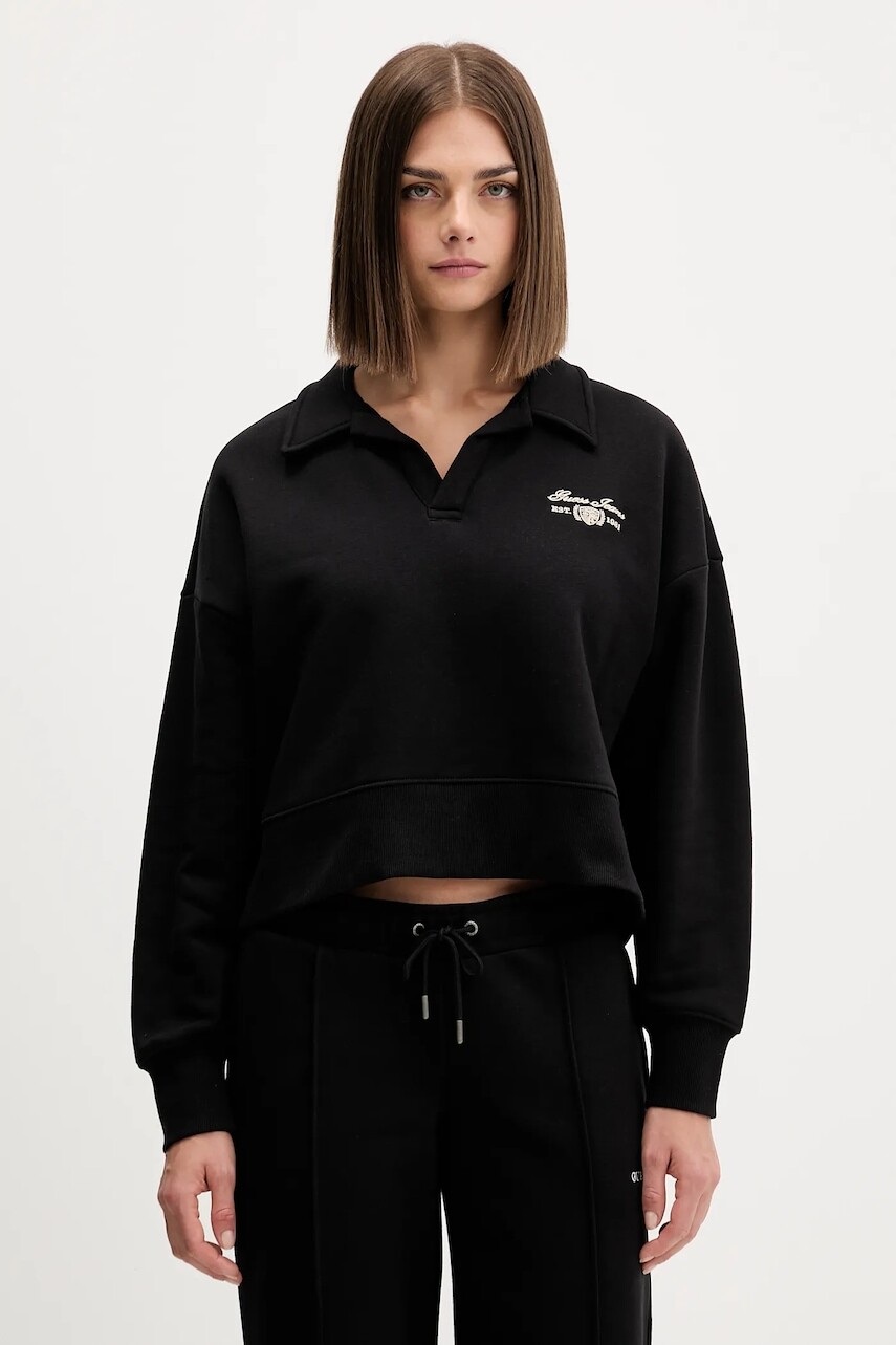 Mikina Guess Jeans čierna farba, melanžová, W5BQ09 KC811