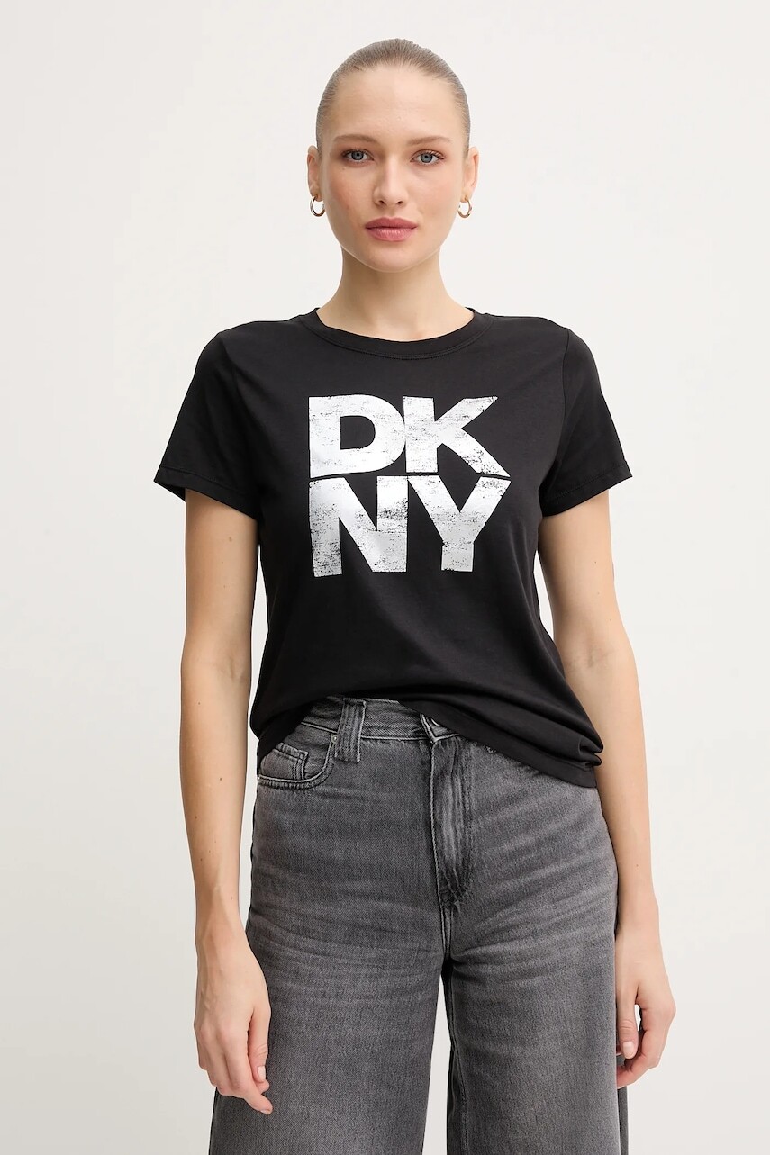 Tričko Dkny dámske, čierna farba, DJ5T1631