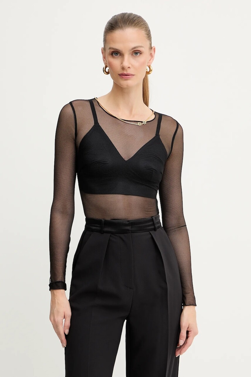 Body Elisabetta Franchi čierna farba, jednofarebná, BO01457E2