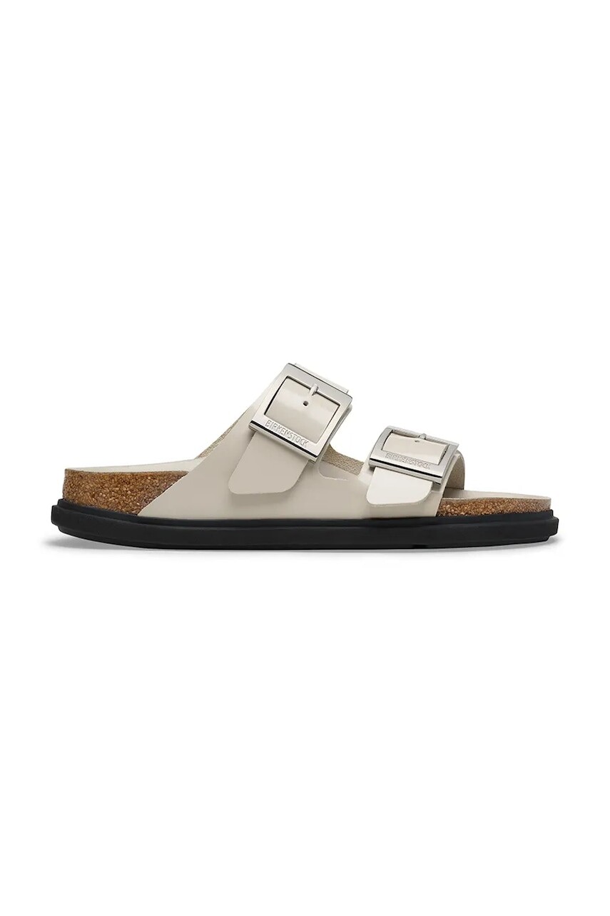 Kožené šľapky Birkenstock Arizona Droplet Buckle béžová farba, 1030326