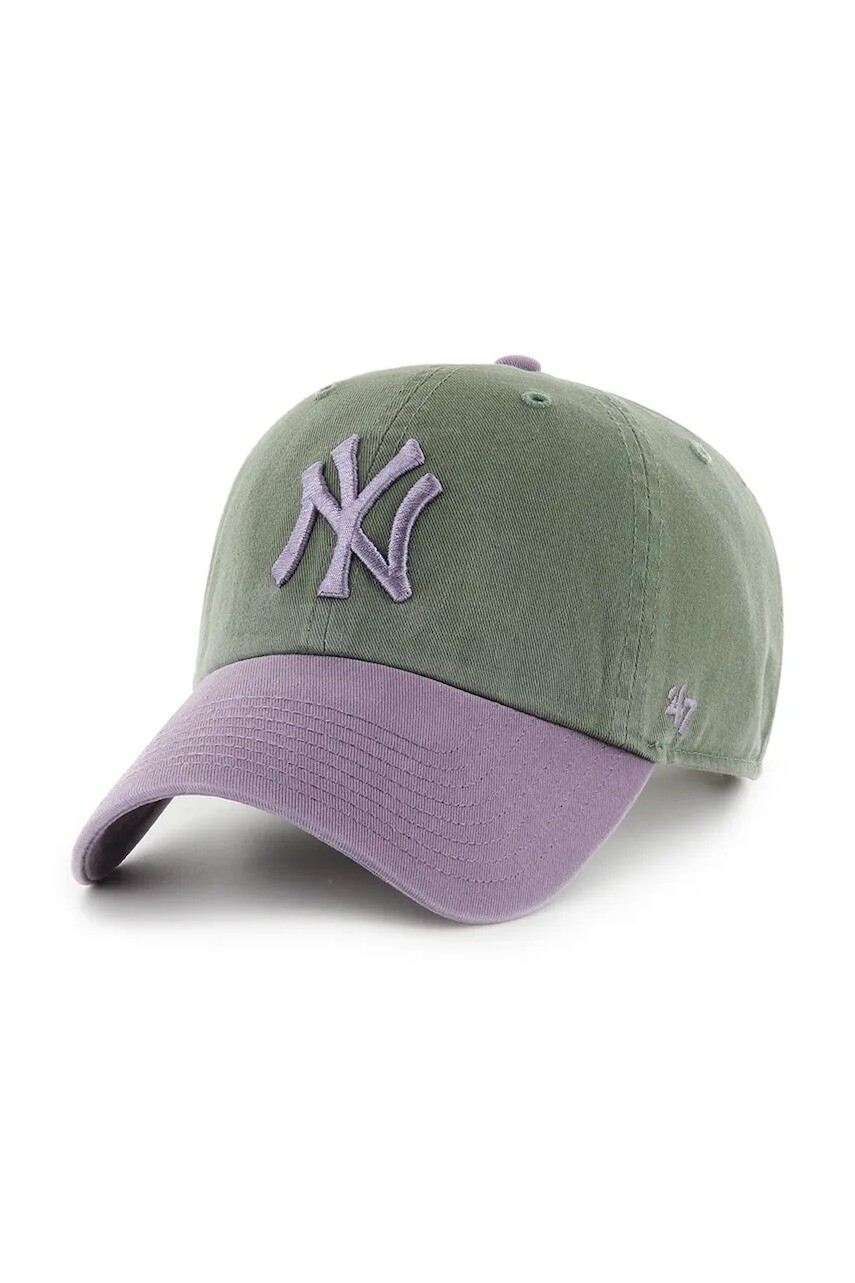 Bavlnená šiltovka 47 brand MLB New York Yankees zelená farba, B-NLTRG17GWS-MS