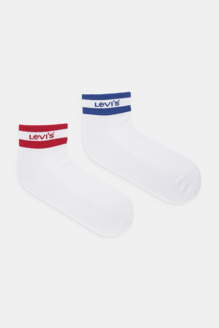 Ponožky Levi's 2-pak biela farba, 37157-1272