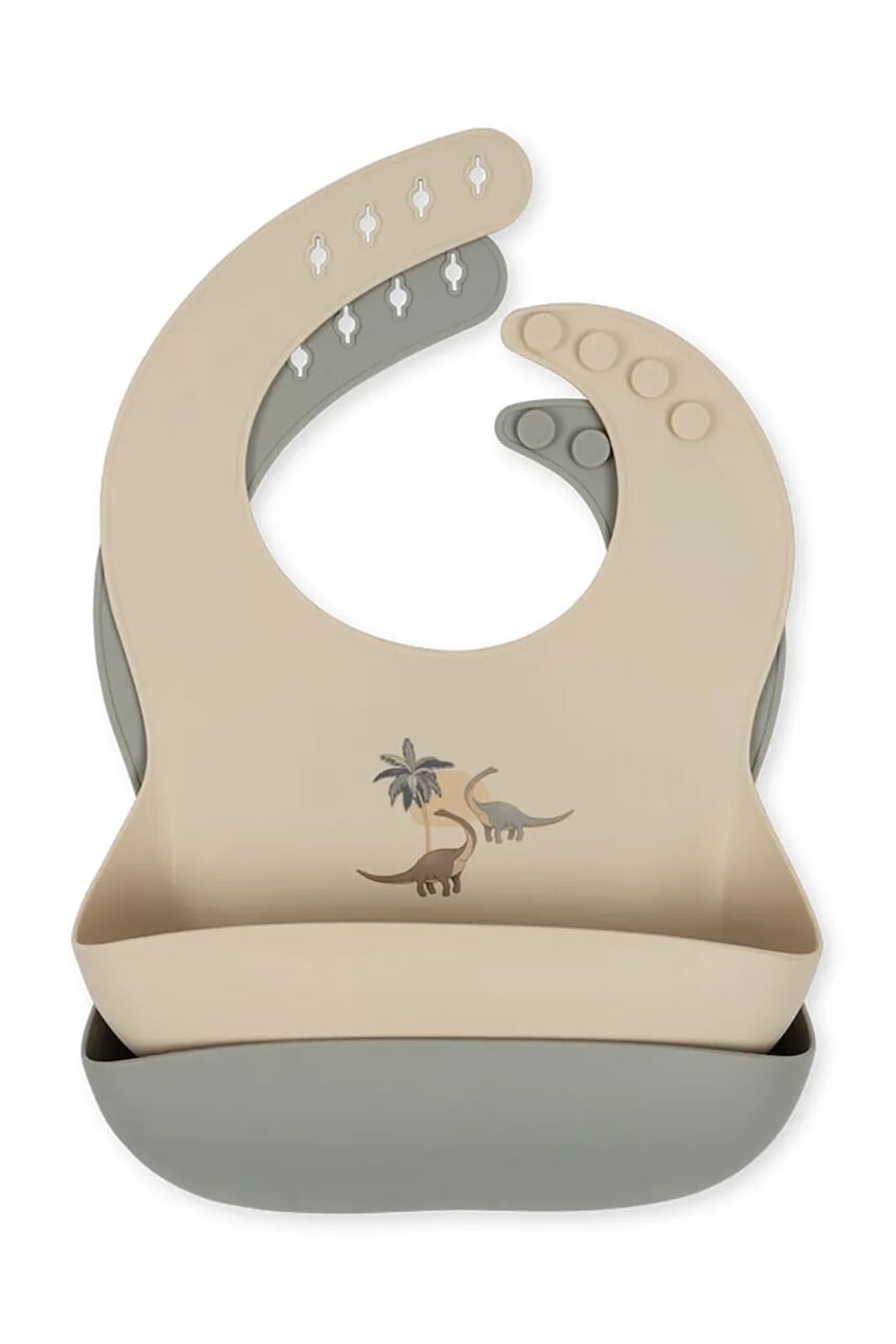 Obojstranný detský podbradník Konges Sløjd 2 PACK SILICONE BIB 2-pak KS100026