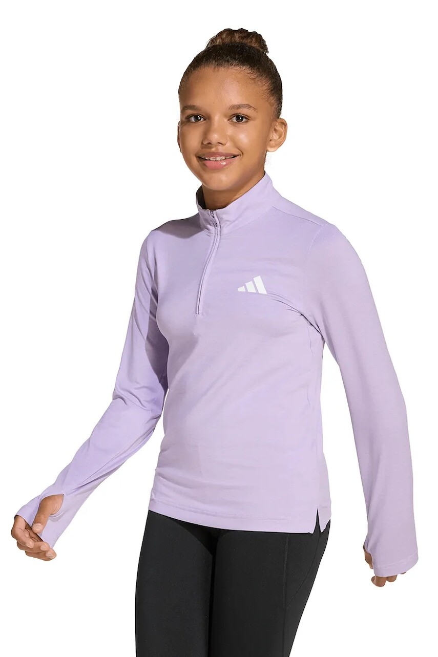 Detská mikina adidas fialová farba, s potlačou, JW2477