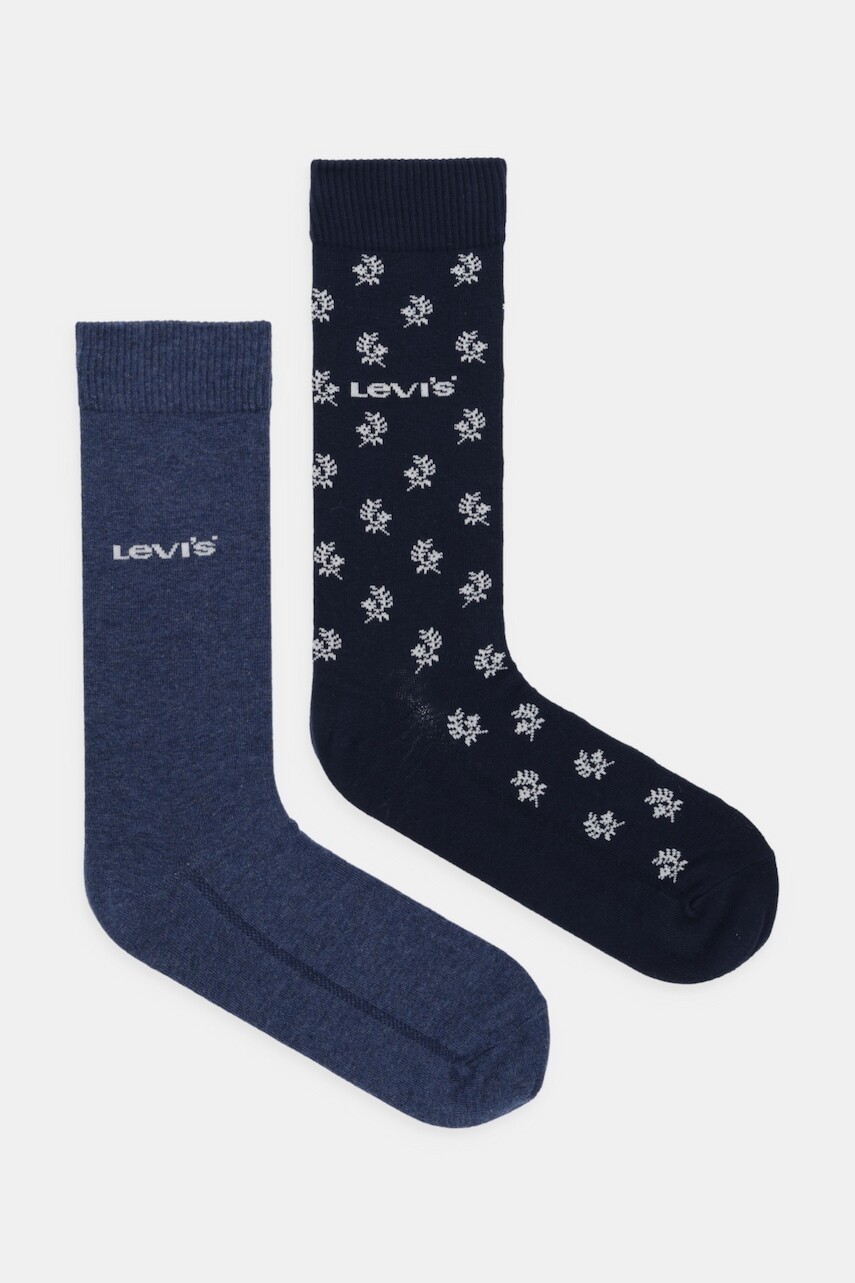 Ponožky Levi's 2-pak tmavomodrá farba, 37157-1274