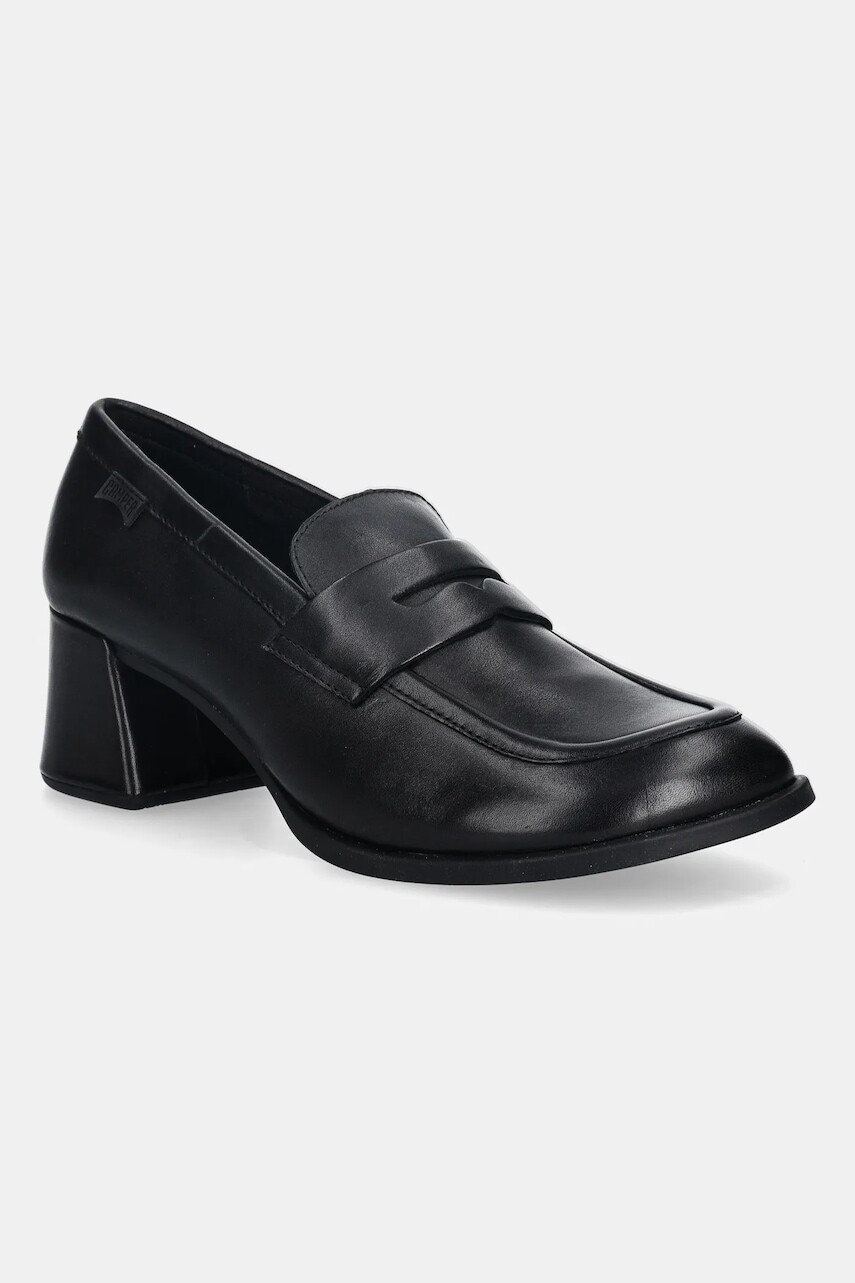 Kožené lodičky Camper Kora čierna farba, na podpätku, K201798-001