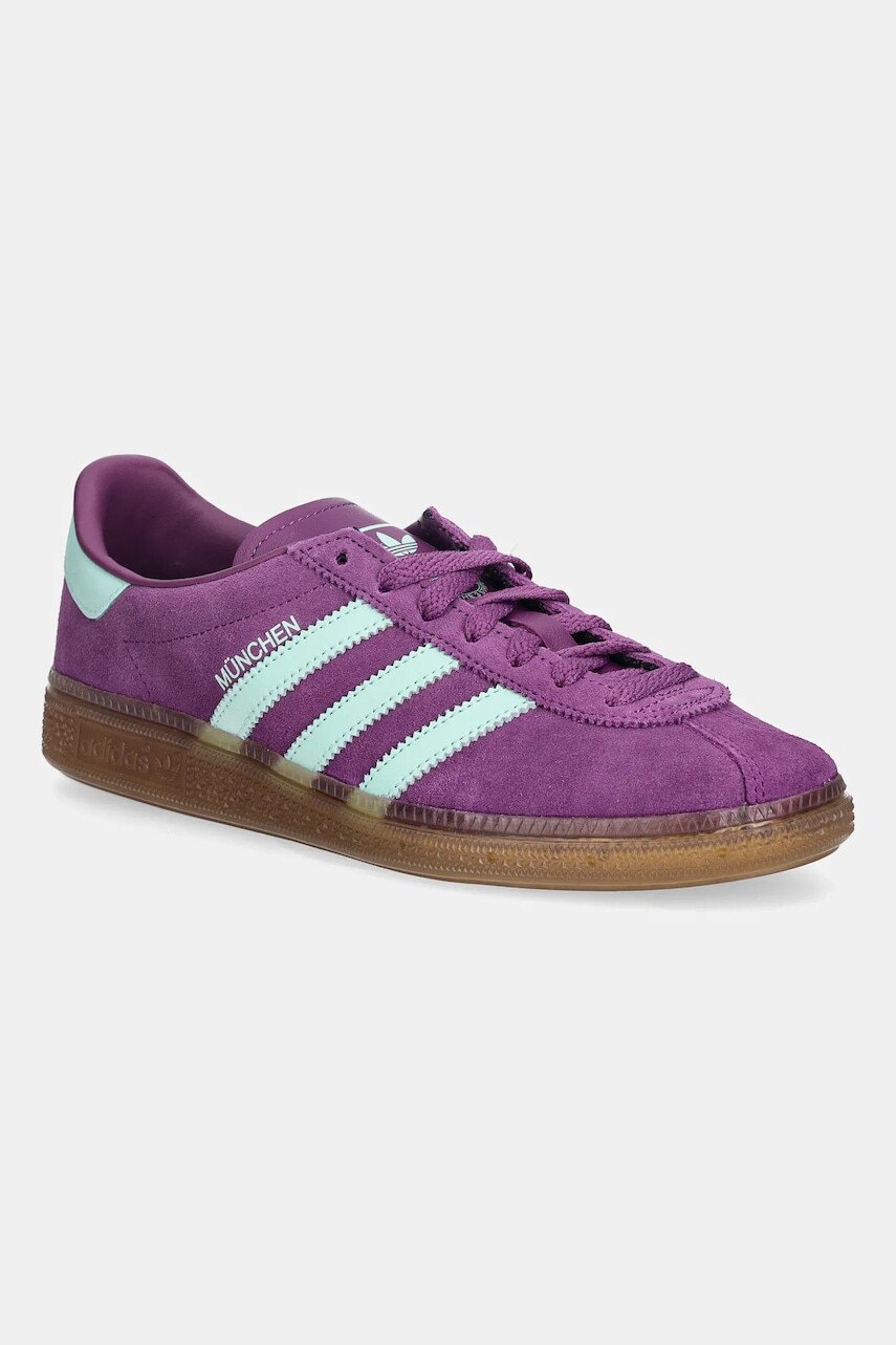 Semišové tenisky adidas Originals Muenchen fialová farba, JS3995