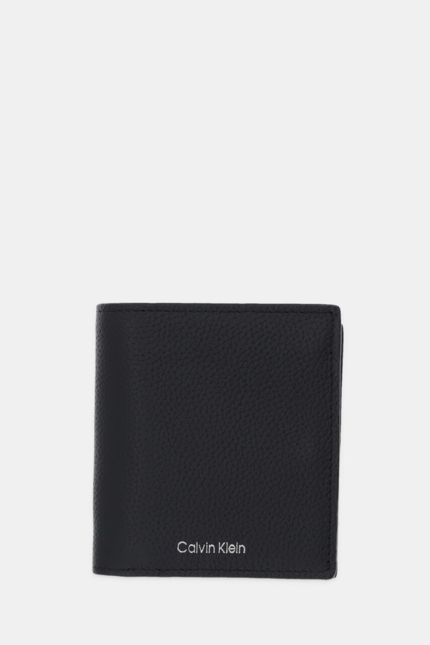 Kožená peňaženka Calvin Klein čierna farba, LV04D1063G